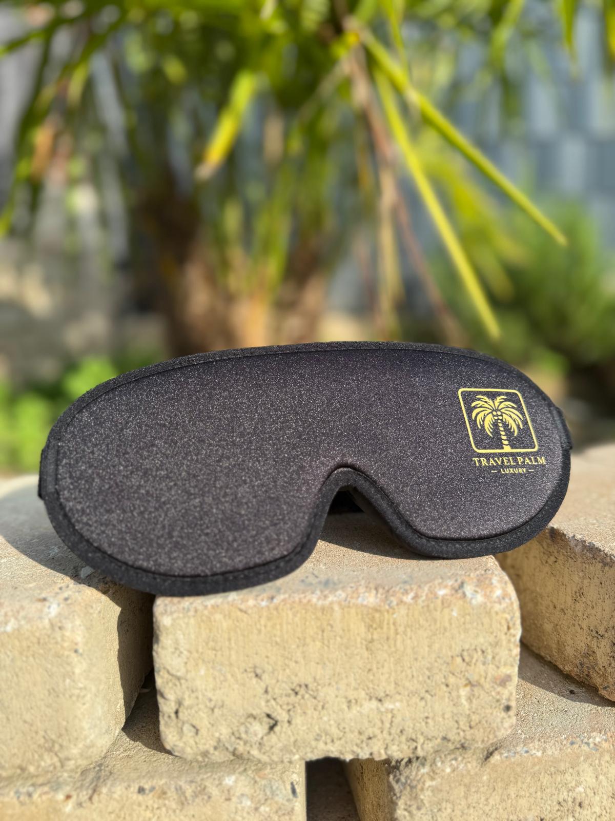 Schlafmaske Reise Damen schwarz – St. Tropez Travel Palm Luxury