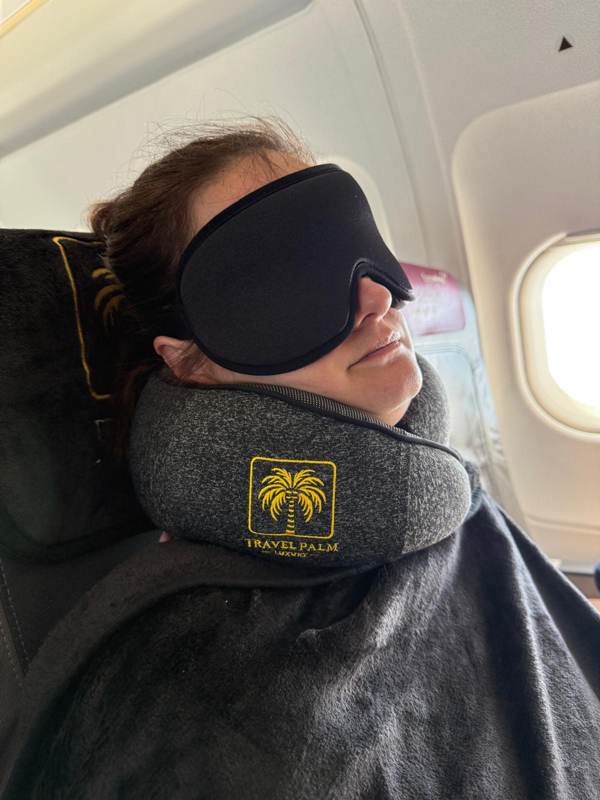 Reise Komfort Set Damen Flugzeug First Class Reisen – Nackenkissen Schlafmaske