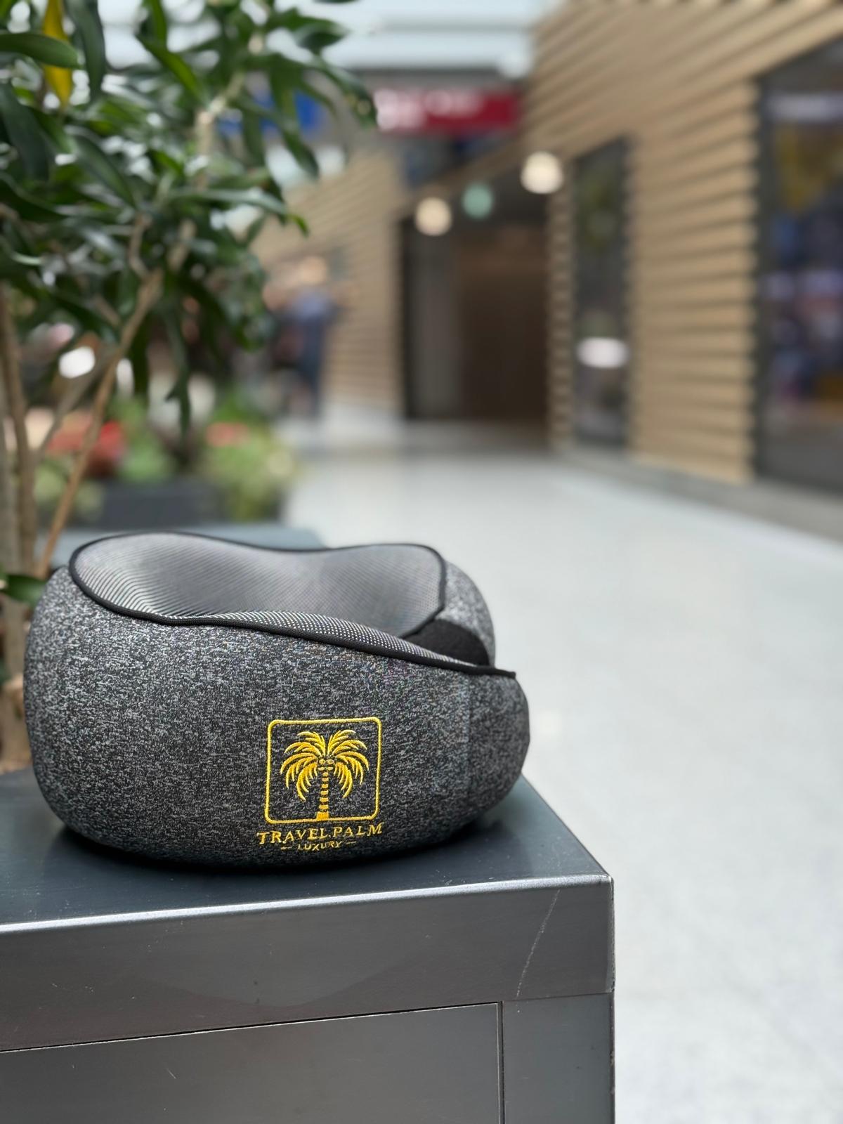 Reise-Nackenkissen Flüge Zug Damen grau – Côte d'Azur Travel Palm Luxury