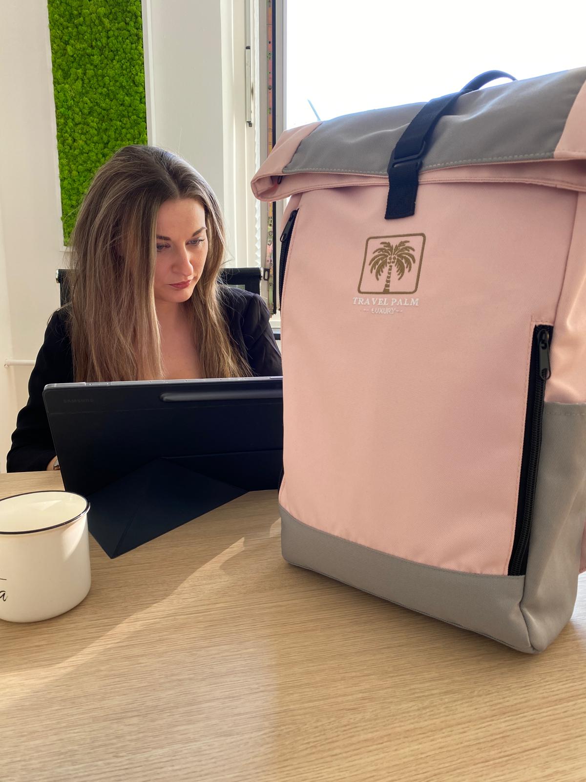 Business Rucksack Damen rosa – Rolltop für selbstbewusste Frauen