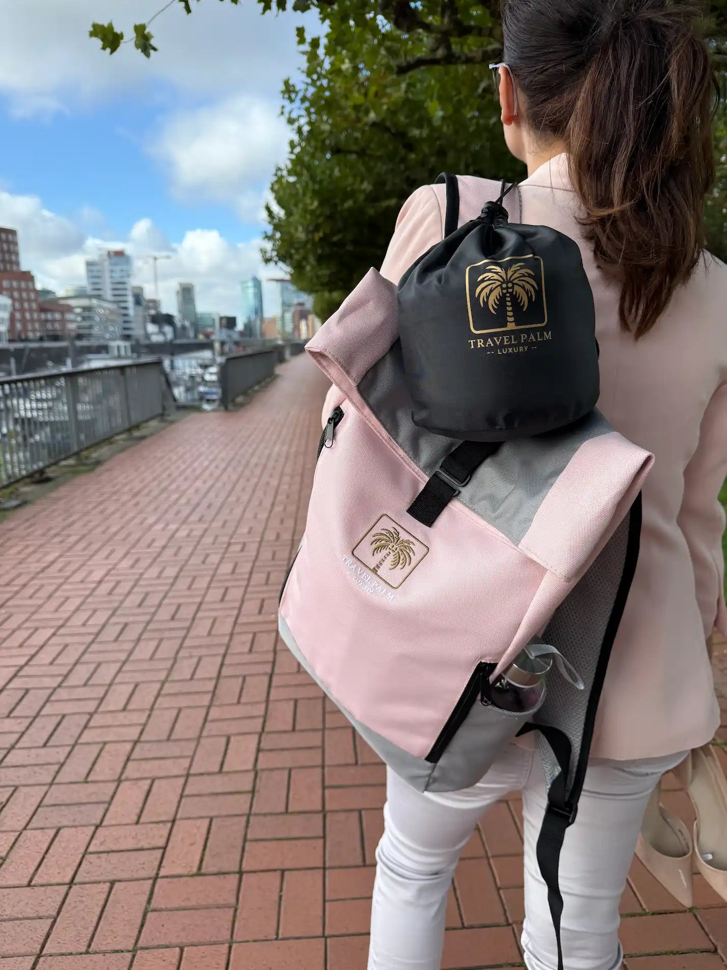 Reise-Accessoires stilvoller Transportbeutel Damen Set – Nackenkissen Schlafmaske 