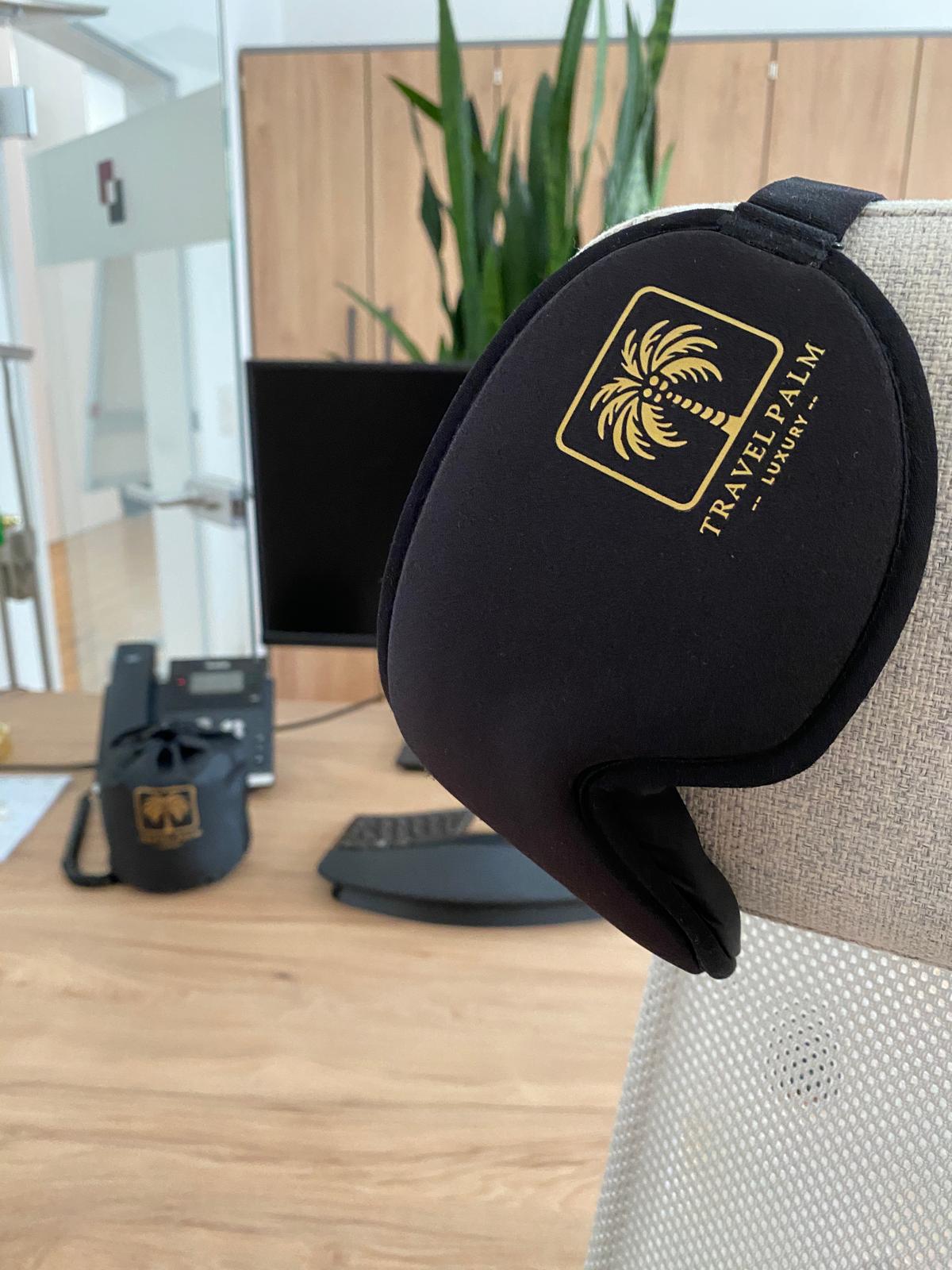 Schlafmaske schwarz Damen Business – St. Tropez Travel Palm